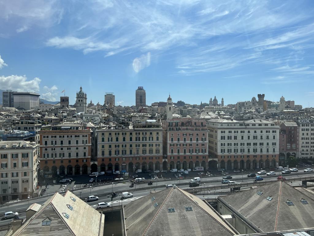 Aussicht aus Bigo dem ein Panoramalift in Genua