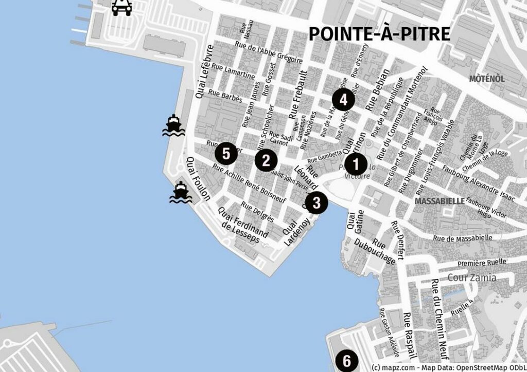 Karte Pointe-a-Pitre auf Guadeloupe Kreuzfahrthafen
