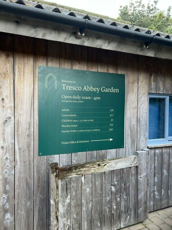 Eintrittspreise - Tresco Abbey Garden