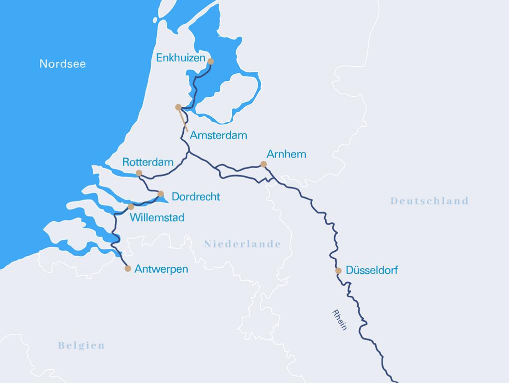 Route Niederlande & Flandern